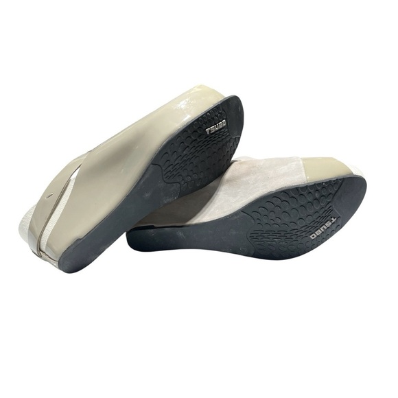 Tsubo Taupe Leather Wedge Slip Ons Womens 8 Lagom Scandi Chic Minimalist Office - Picture 11 of 14